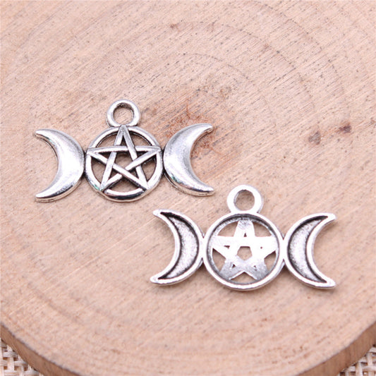 【P260】Sliver Moon  and star- High quality charms