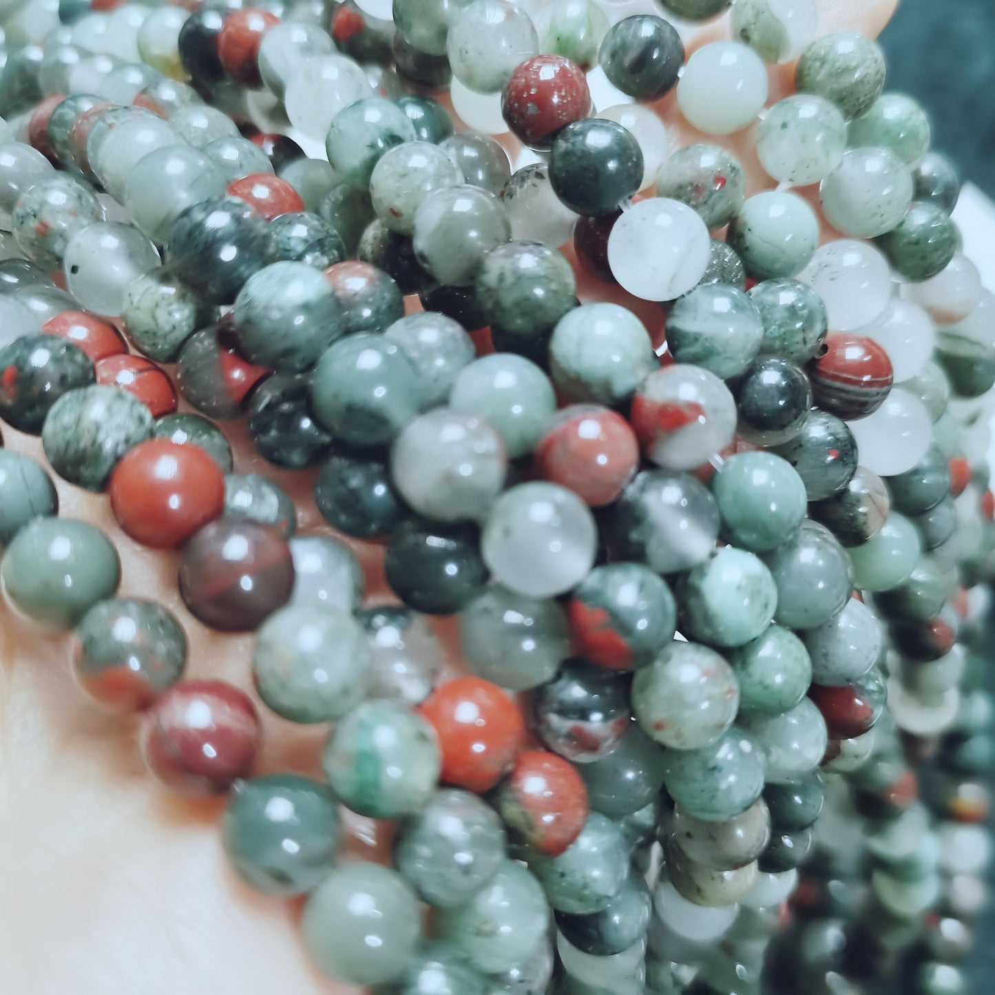 【C032】Africa blood（6-7mm）-High Quality Natural Crystal Beads