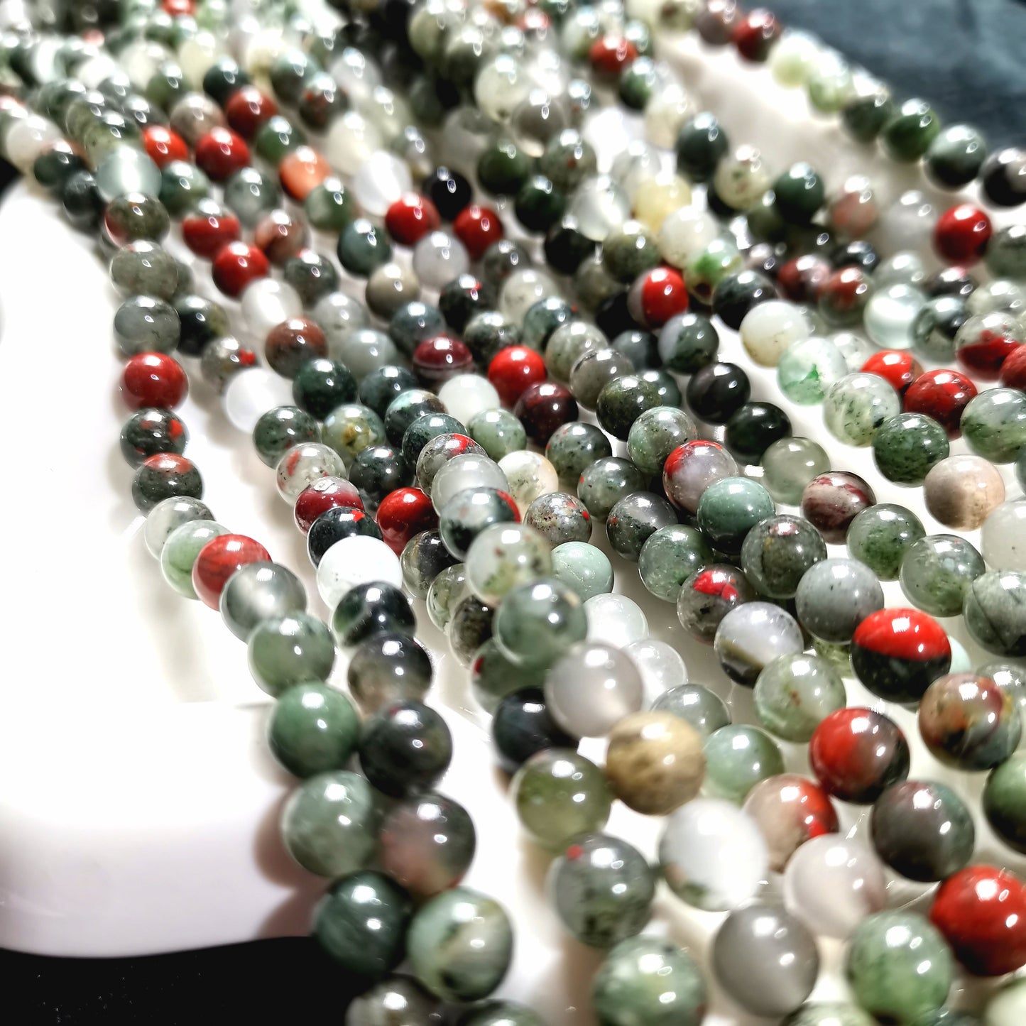 【C032】Africa blood（6-7mm）-High Quality Natural Crystal Beads