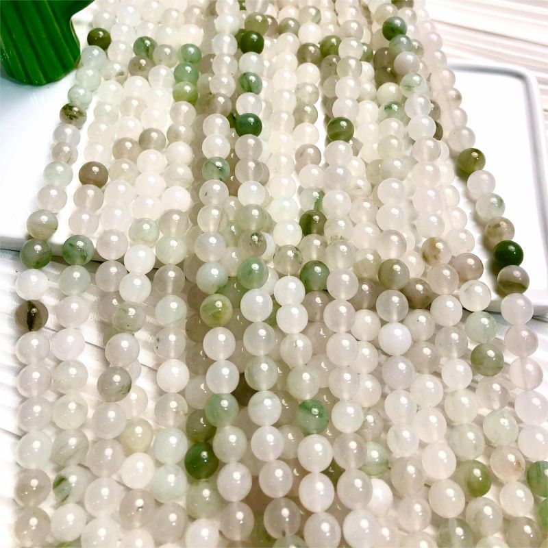 【C057 】Tianshan mountains Jade(8-9mm)-High Quality Natural Crystal Beads