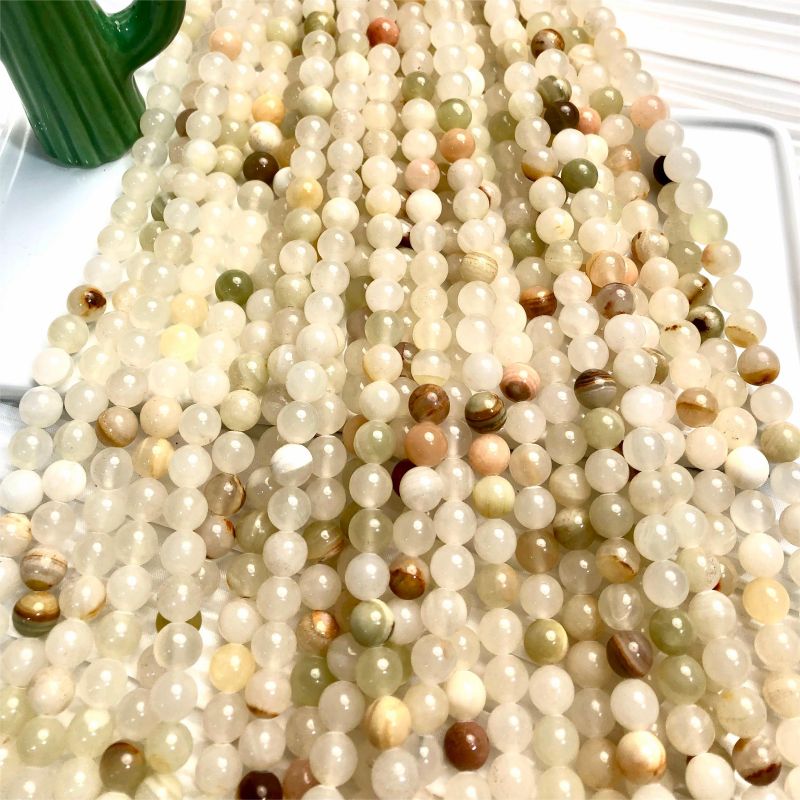 【C058 】Afghan jade(8-9mm)-High Quality Natural Crystal Beads