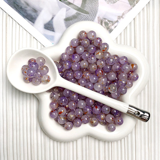 【H054】 Sprinkle Gold Beads（purple）- High quality glass  beads