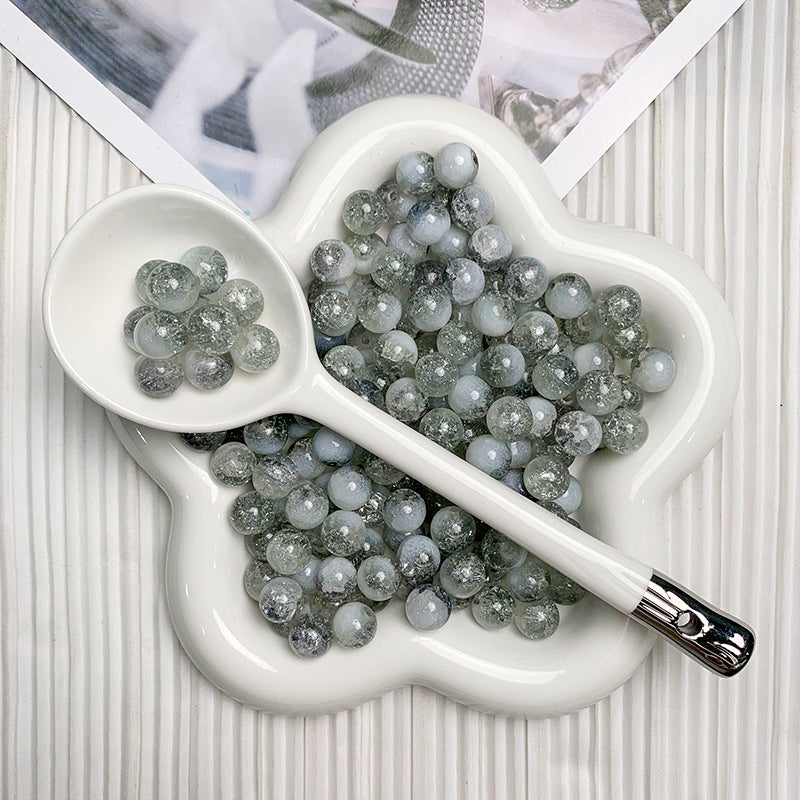 【H068】10mm Grayish Blue Beads  - High quality glass  beads