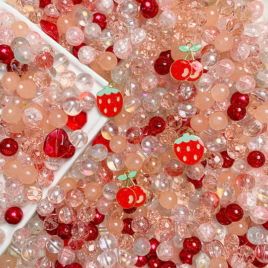 【A333】Ruby Love - High quality  glass beads(pack on live)