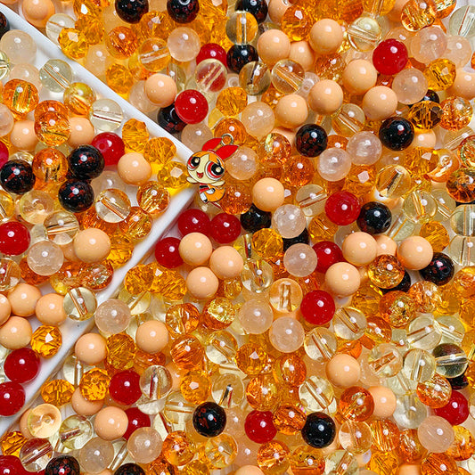 【A340】Fire Blossom - High quality  glass beads(pack on live)