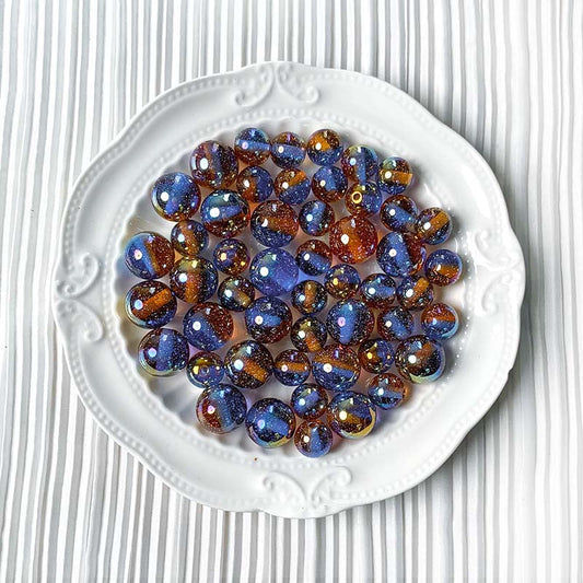 【R023】Luxury Bicolor Diamond Sparkles Acrylic Beads  - High quality acrylic beads（pack on live）