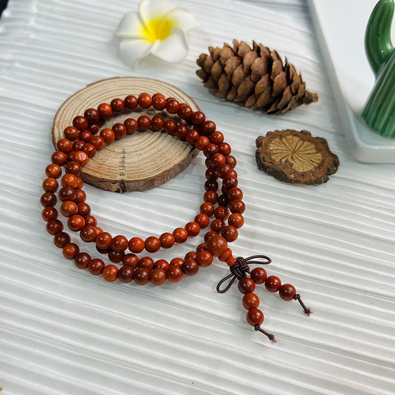 【B013】Blood Sandalwood Mala（108 PCS.6mm）-Natural wooden Beads