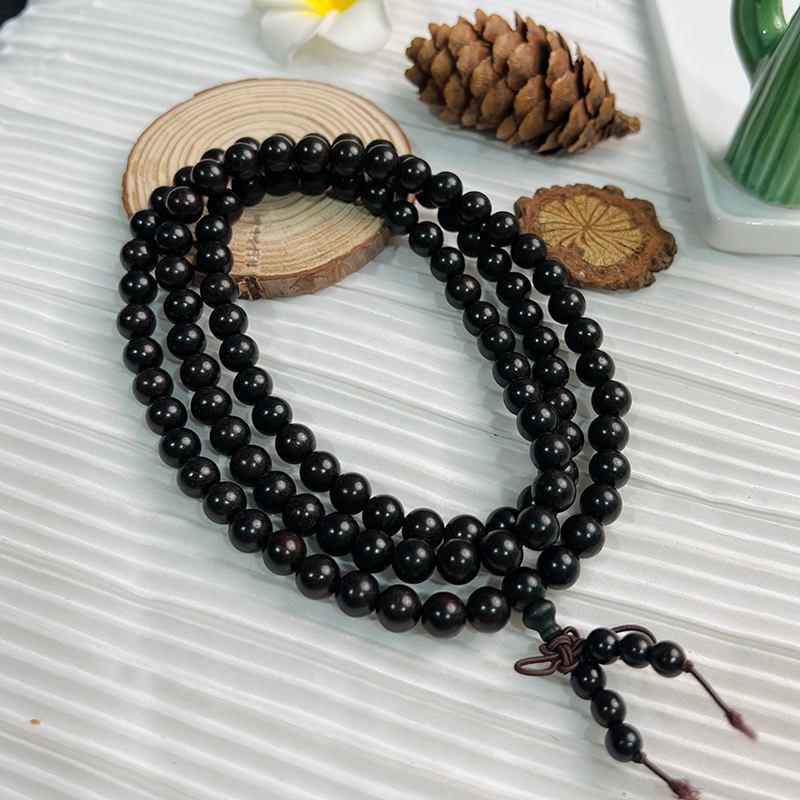 【B012】Ebony Mala(108 PCS) -Natural wooden Beads