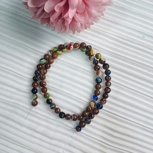 【C030】Colorful Sandstone（6-7mm）-High Quality Natural Crystal Beads