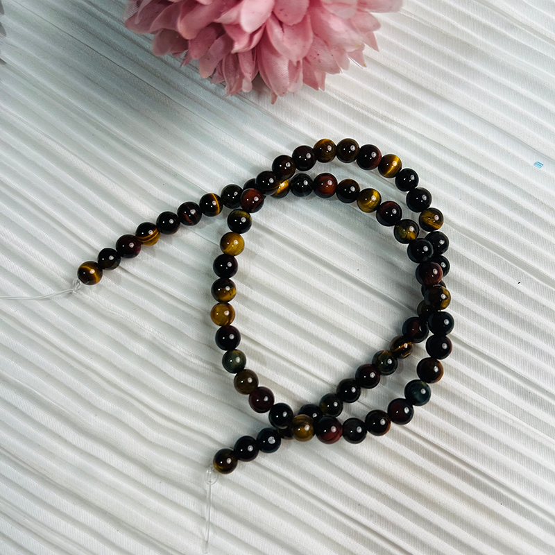 【C039】Colorful Tiger Eye（6-7mm）-High Quality Natural Crystal Beads