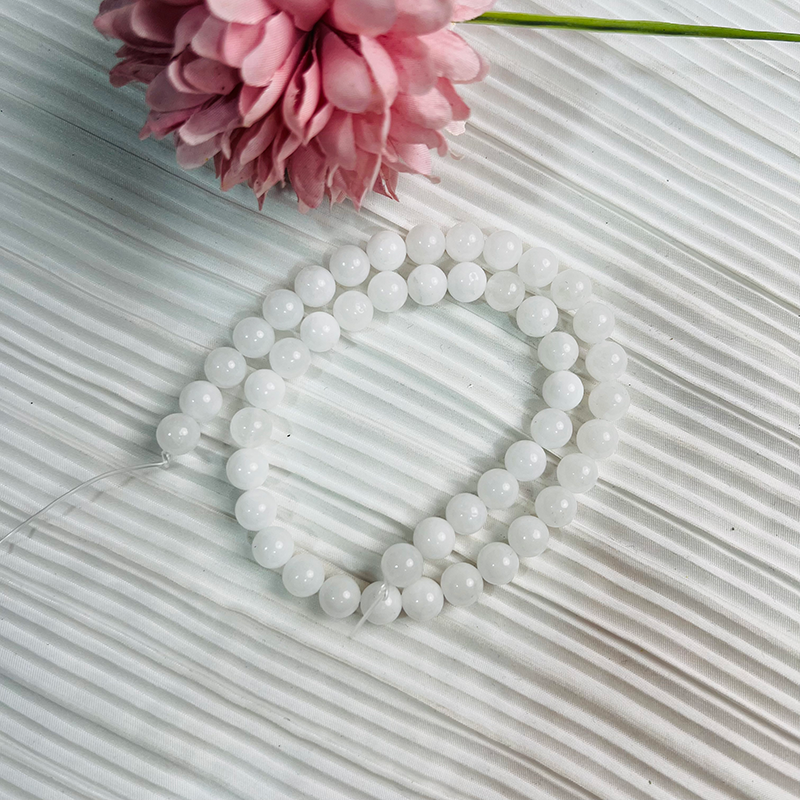 【C053】White jade (6-7/8-9mm) -High Quality Natural Crystal Beads