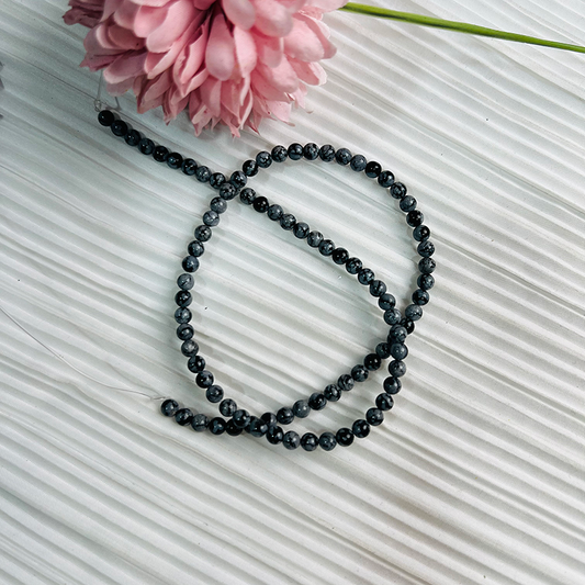 【C054】Snowflake Obsidian(4-5mm) -High Quality Natural Crystal Beads