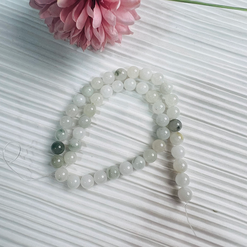 【C057 】Tianshan mountains Jade(8-9mm)-High Quality Natural Crystal Beads