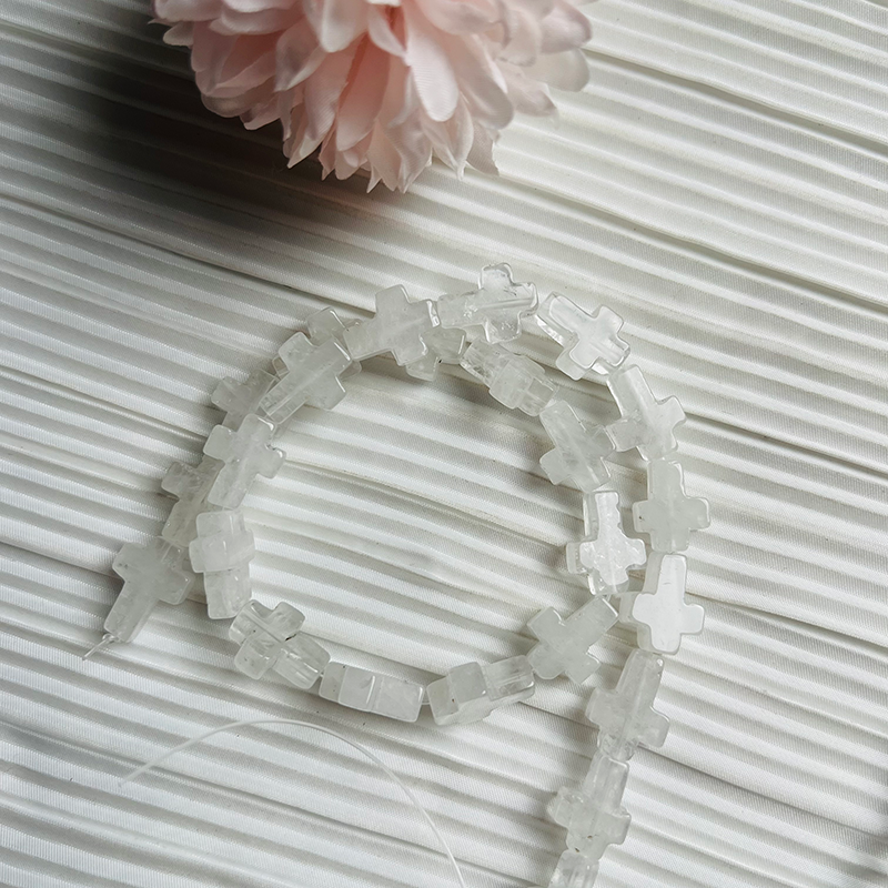 【C069】Cross -High Quality Natural Crystal Beads