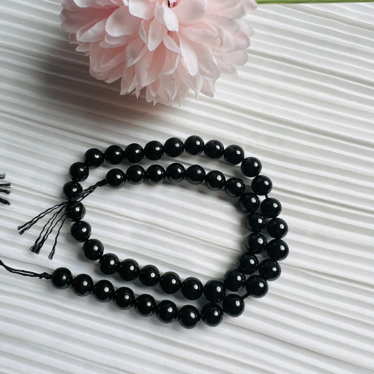 【C072】Coal Crystal（8-9mm） -High Quality Natural Crystal Beads