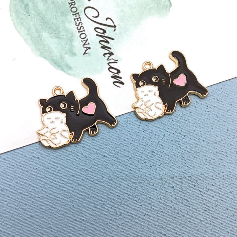 【P114】Family cat  -High quality charms