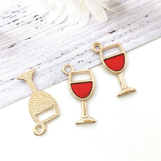 【P132】 Wine Glass -High quality charms