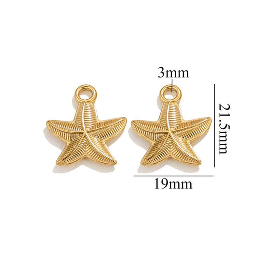 【P281】Golden starfish- High quality charms