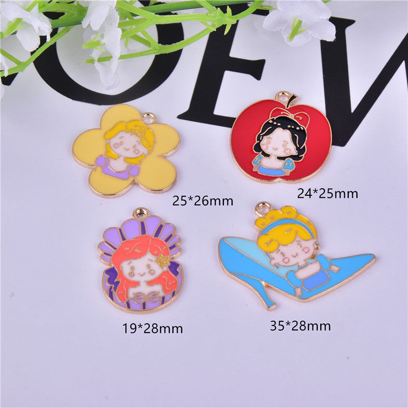 【P032】1 Disney Princess Set（4 Pcs）-High quality charms