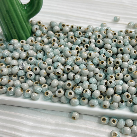 【T012】7mm Blue Ice - High Quality Chinese ceramic beads